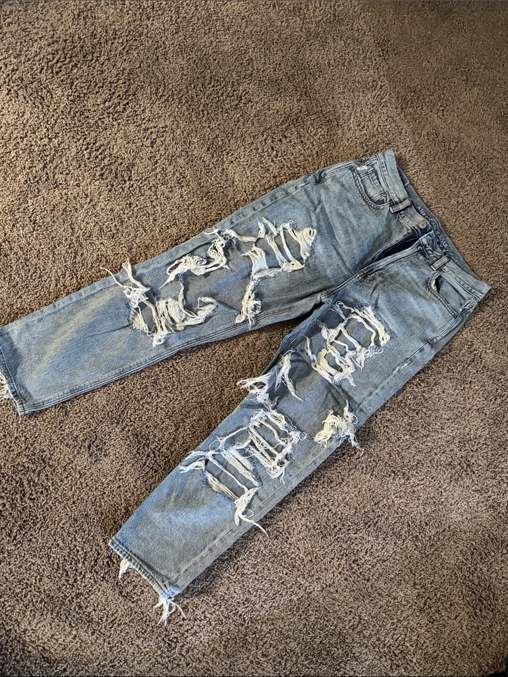 American Eagle Outfitters Light Blue Distressed Boot Cut Jeans